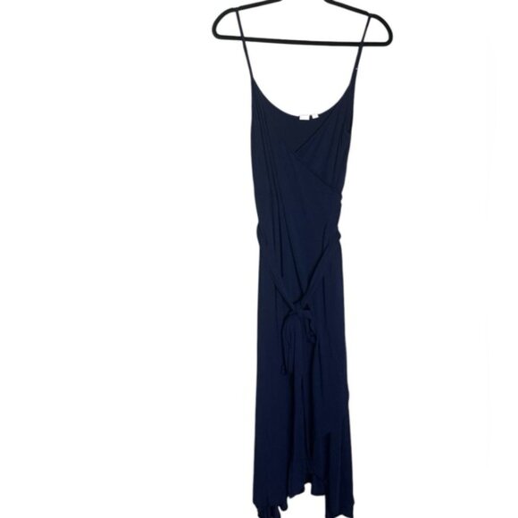 GAP Cami Wrap Dress Navy Jersey Spaghetti Strap, size L - Picture 3 of 15